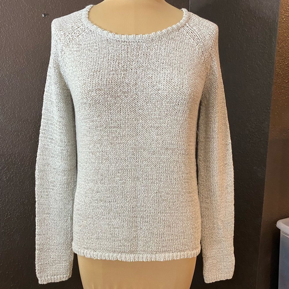 Bb Dakota‎ grey open knit scoop crew neck sweater